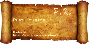Puer Kriszta névjegykártya